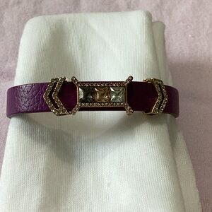 Keep Collective Stella & Dot Leather Bracelet with 3 Charms